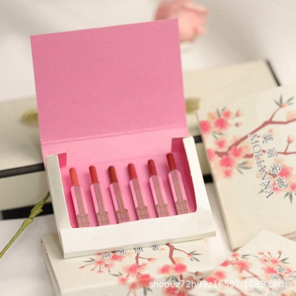

6pcs/set matte lipstick makeup professional kit waterproof red lip tint long lasting matte lipstick velvet woman cosmetic tool