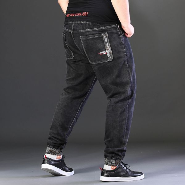 

men's jeans plus size high waist, Blue