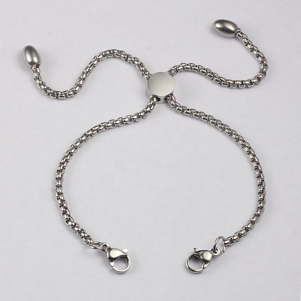 

ursjewelry (16.2cm) 2.5mm 316l stainless steel square rolo bracelet chain for living charm locket, Golden;silver