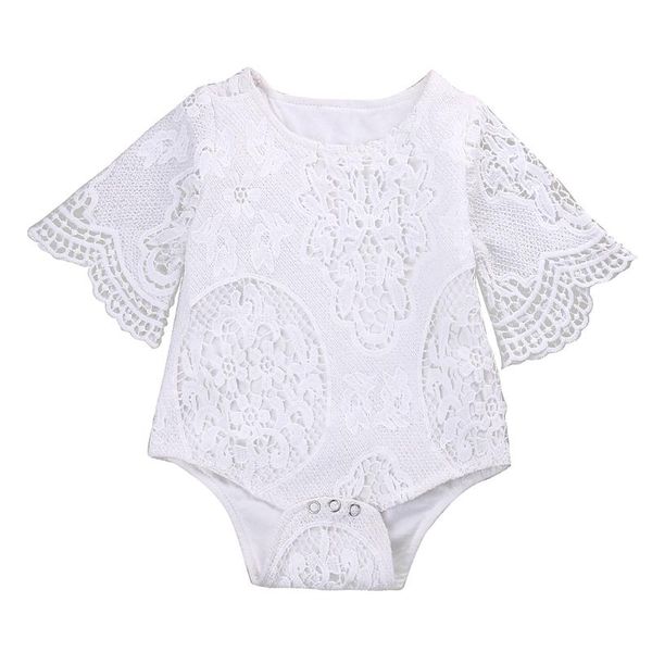 

lovely gifts baby girls white ruffles sleeve romper infant lace jumpsuit clothes sunsuit outfits, Blue