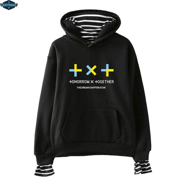 

luckyfridayf txt две пьесы толстовка толстовка завтра x вместе фуфайки hoodie вскользь новый толстовка толстовка, Black