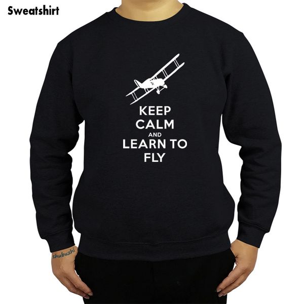 

o-neck men sweatshirt autumn and winter cotton cartoon classic airbus a320 aircraft plan view normal cotton sbz4032, Black