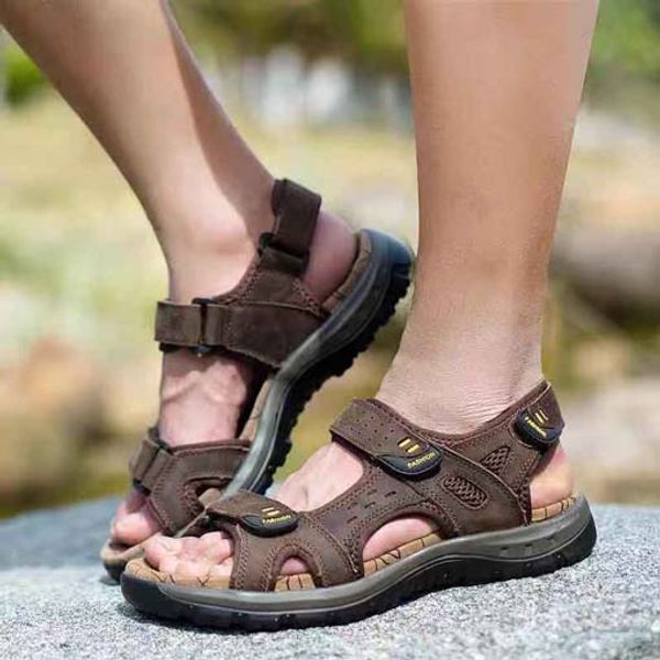 

quality printed beauty head real leather slides shoes men fashion sandals causal summer flip flops slippers shoes shoe09 p124, Black
