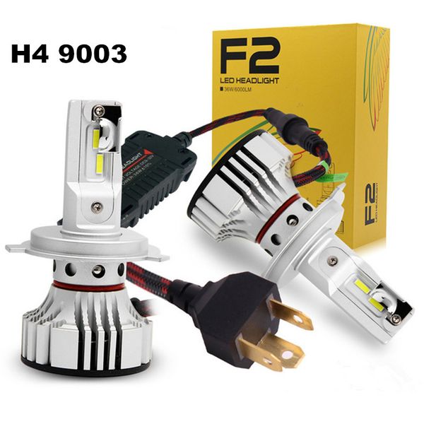 

fsylx new f2 h4 h13 car led headlight kit 72w 12000lm white 9004 9007 hb5 hb1 h4 led headlights headlamp fog light bulb for