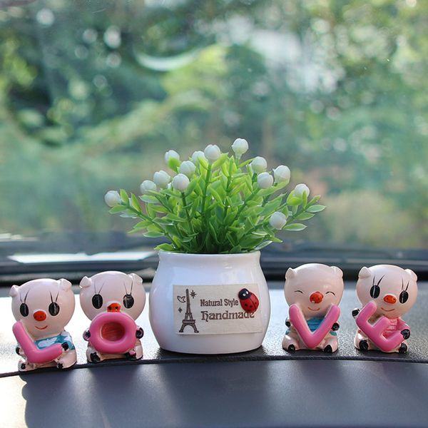 

simulation plant artificial flower fruit love pig dolls car ornaments for auto products car accessories interior home decoration