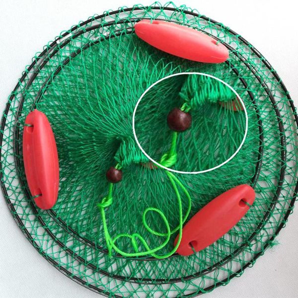 

portable three floating ball fish net new cast mesh cage boat fishing catching rubber silk material fishing net for lure