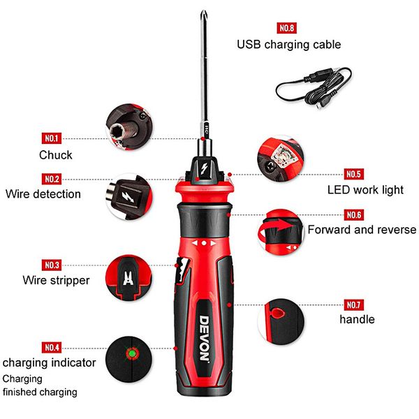 

cordless electric screwdriver set rechargeable lithium-ion led household multi-function screw driver mini batch hand power tool