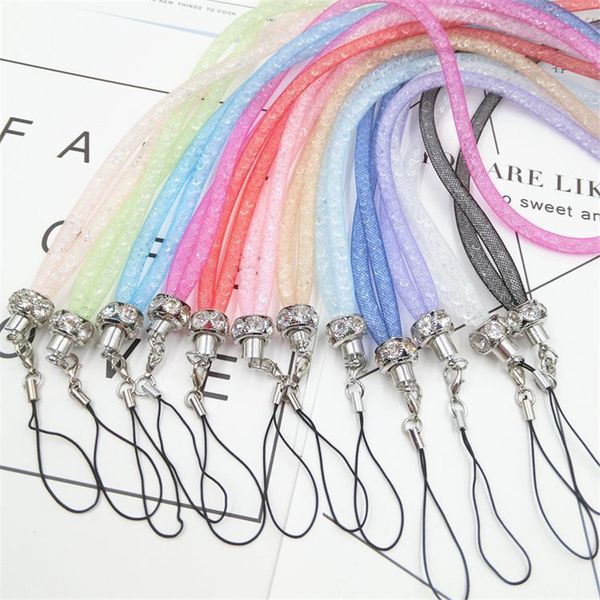 

rhinestone mobile phone strap fashion crystal phone lanyard candy colors hanging neck chain ropes for phones ing