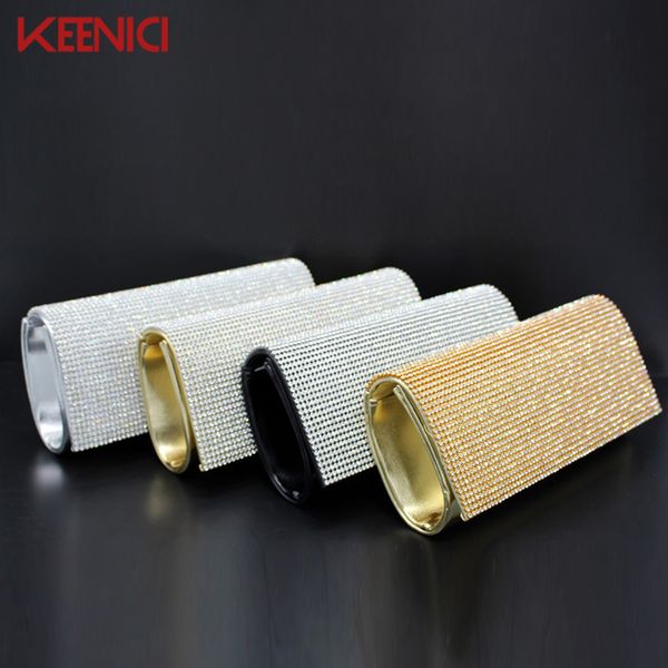 

keenici fashion female bags banquet girls shoulder messenger bags wedding/party/dating/dinner lady full diamond clutch bolsa