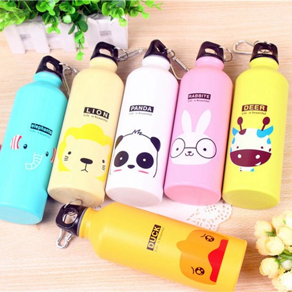 

cute fashion animal family drinking cup water bottle printed aluminum alloy travel bottles kettle outdoor drinkware cup