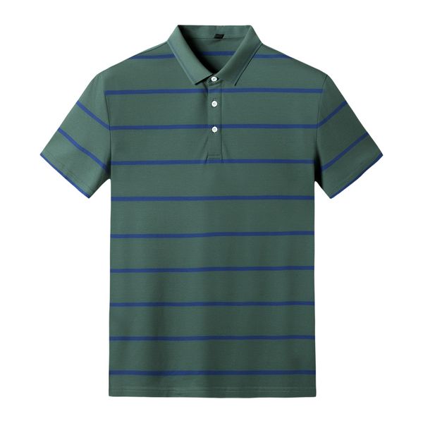 

10xl 8xl 6xl brand striped shirt men summer cotton turn-down collar breathable anti-wrinkle business tee hombre, White;black