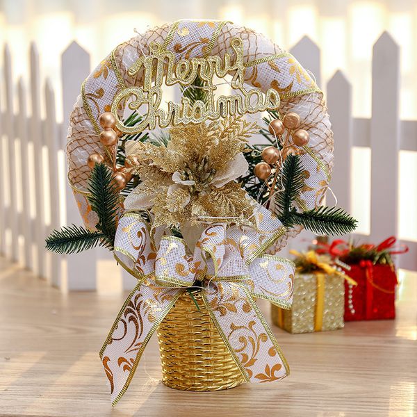 

30cm christmas deskornaments christmas light package ornaments tree decorations potted shopping malls