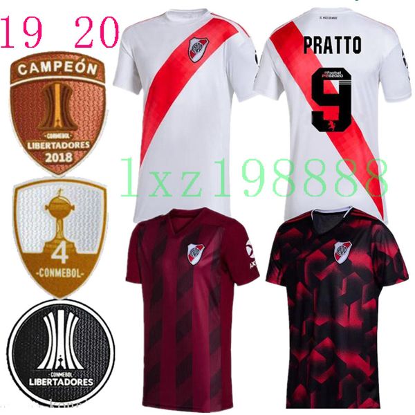 

New 2019 2020 river plate home away white occer jer ey 19 20 riverbed river plate home occer hirt 2020 cu tomized football uniform ale, Black;yellow