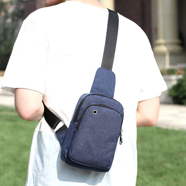 

mens trend shoulder bag oxford cloth chest bag casual sports messenger bag outdoor leisure multi function mini bag@py