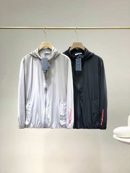 

20ss men jacket european street soprts coat summer jackets party double-layer design high-end custom comfortable sun protection hoodies, Black;brown