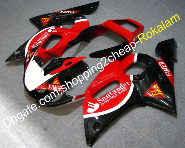 Montaggio moto per carenatura in plastica ABS Yamaha YZF600 R6 98 99 00 01 02 YZF-R6 1998 ~ 2002 Carene YZFR6 rosso nero (stampaggio ad iniezione)