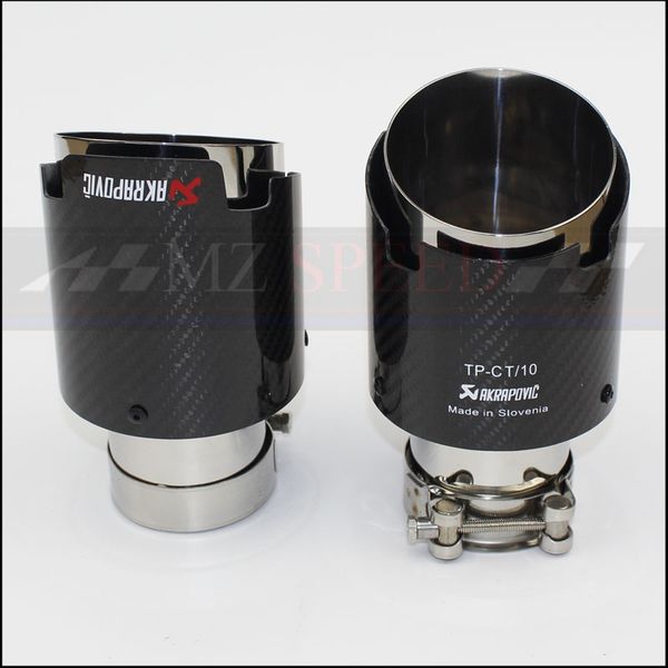 

new car styling exhaust system carbon fiber glossy tail pipe bright stainless steel exhaust pipe tailpipe (1pcs