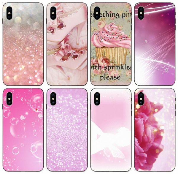 

[tongtrade] comics manga caricature pink glitter lovely case for iphone 8 7 6s 5s plus 11 pro x xs max samsung a20 a20e a20s honor 20i case