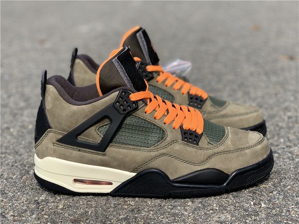 

4 mens basketball shoes 4s iv deep green clementine black sports sneakers size us7-12 ship with box, White;red