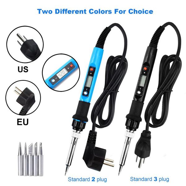 

80w electric soldering iron kit adjustable temperature welding tool 110v us plug 180-480 Â° c 220v eu plug