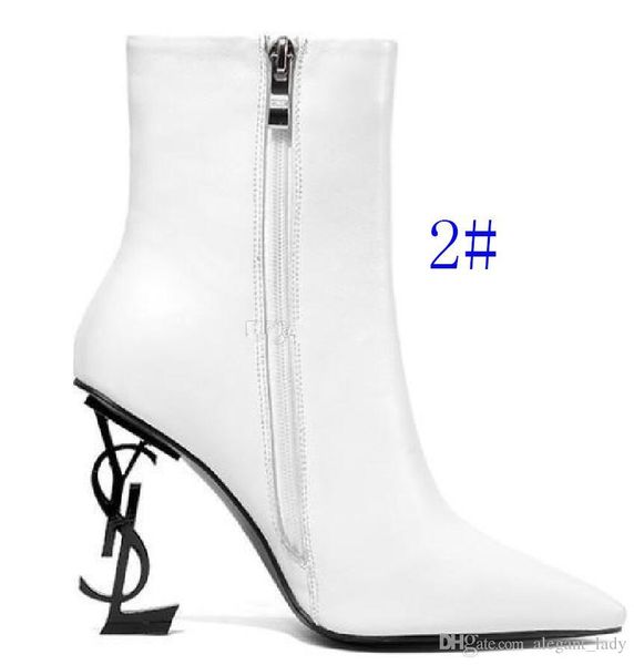 

fall black patent leather wedding bridal shoes for bride luxury pointed toe letters high heels pumps ladies boots designer