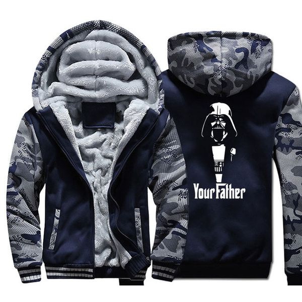 

dopshipping hoodies men your father sweatshirts winter thick fleece warm camouflage jacket join empire coat usa size, Black