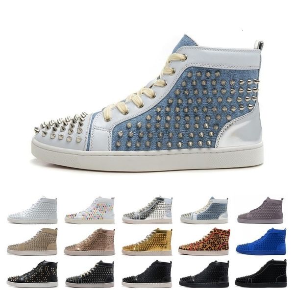 

new sale designer studded spikes flats shoes mens sandals shoes for men and women party lovers genuine leather sneakers