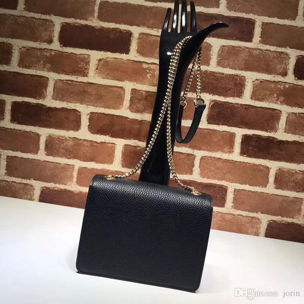 

new 2018 famous fashion brand women shoulder bag leather cover women postman bag letter metal buckle chain bag