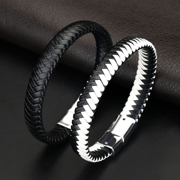 

fashion youth trends leather alloy cuff wristband bracelet 1pcs, White