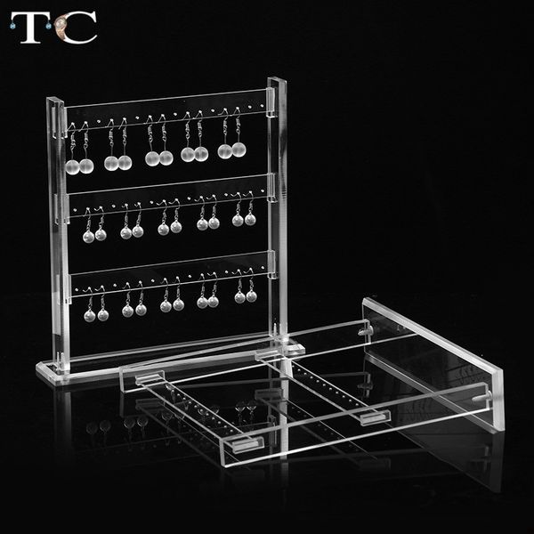 

earring display stand acrylic showing holder earrings storage organizer transparent jewelry display holder, Pink;blue