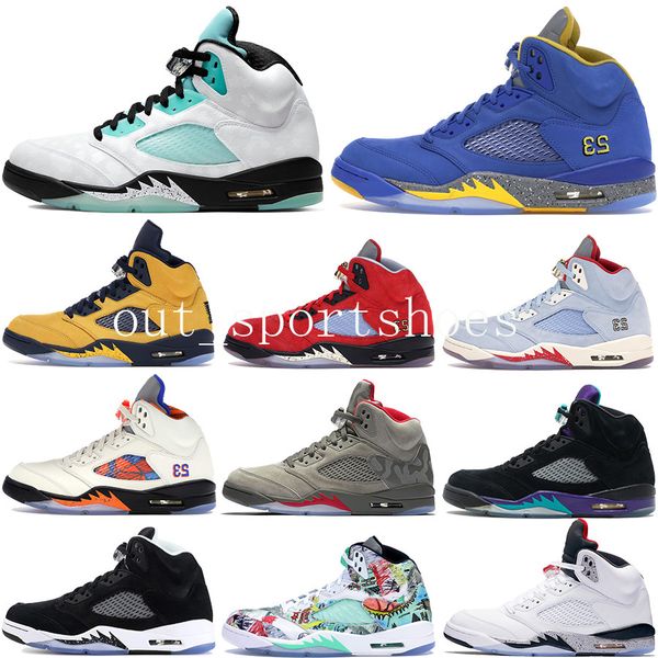 

2020 5 5s basketball shoes sneakers island black suede trophy room michigan wings olympic bred men new arrival trainers baskets shoes three