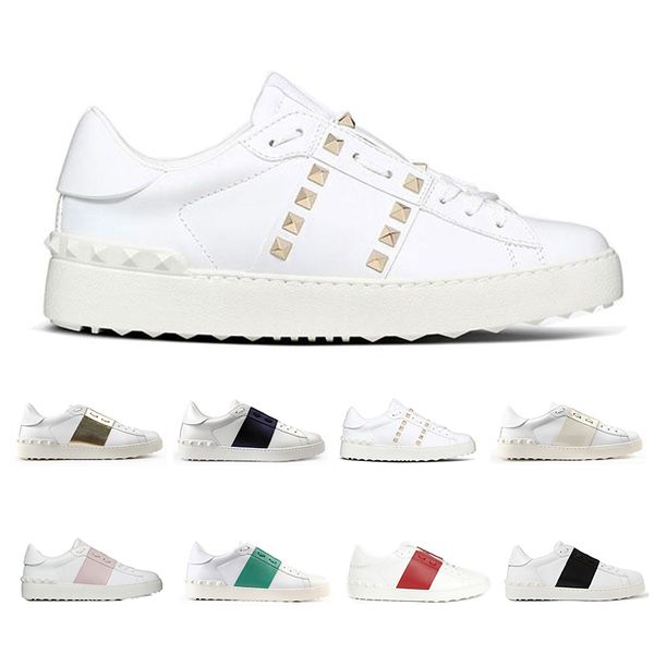 

оригинальные дизайнерские туфли для мужчин женщин заклепки щепка черный зеленый розовый полоса кожа прогулки повседневная обувь размер 36-46