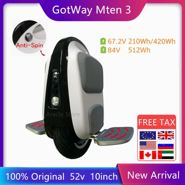

2020 new original gotway mten3 model 10" electric unicycle 800w motor lightest electric unicycle fun wheel monowheel