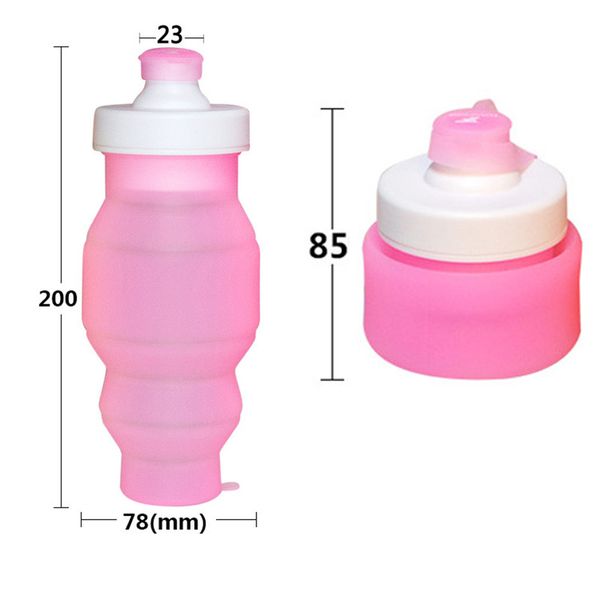 

1 pcs 520ml outdoor sport watter bag portable silicone bottle folding bottle collapsible sport water bag for camping hiking