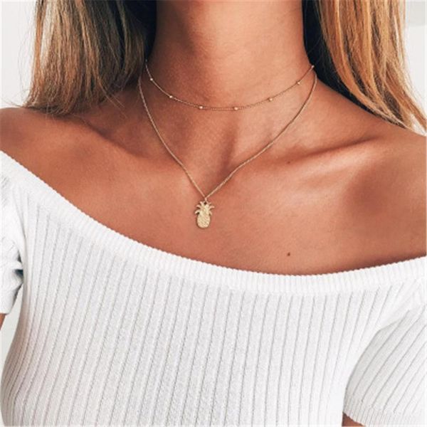 

new bohemian ethnic pendant necklaces personality accessories jewelry fashion pineapple charm alloy for women, Silver