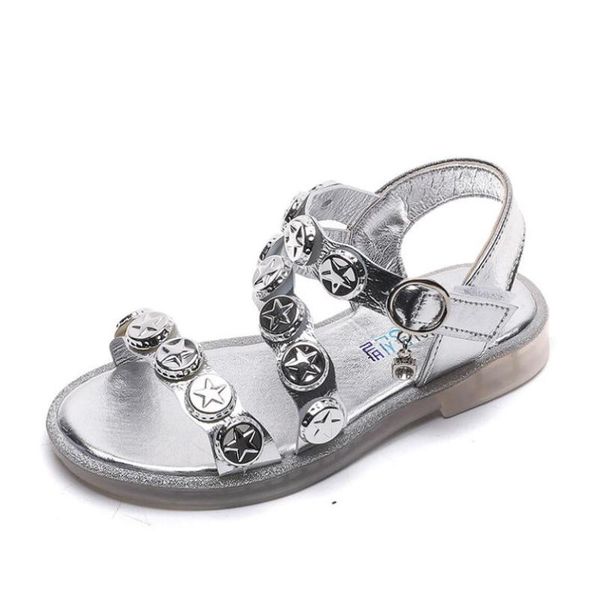 

2020 summer kids sandals for girls baby sandals soft leather flowers princess girls shoes children beach toddler shoes, Black;red