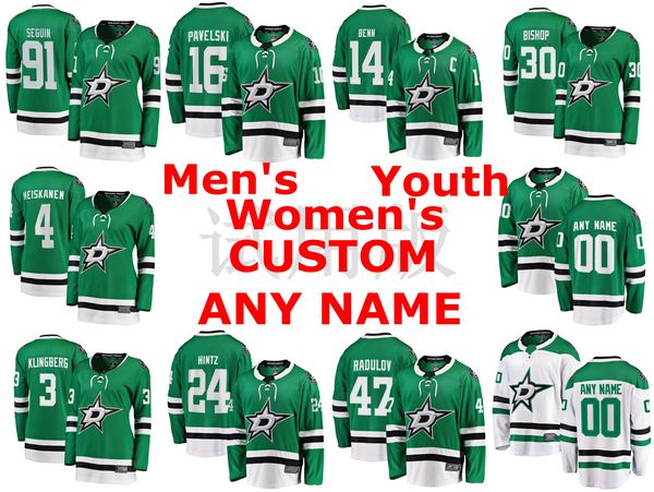 

dallas stars jerseys tyler seguin jersey 91 joe pavelski 16 jamie benn 14 ben bishop 30 miro heiskanen 4 ice hockey jerseys custom stitched, Black;red