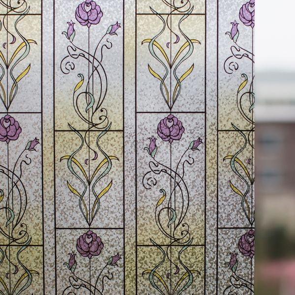 

30/45/40/50/60*100cm opaque color rose frosted decorative window films vinyl static cling self adhesive privacy glass stickers other home d