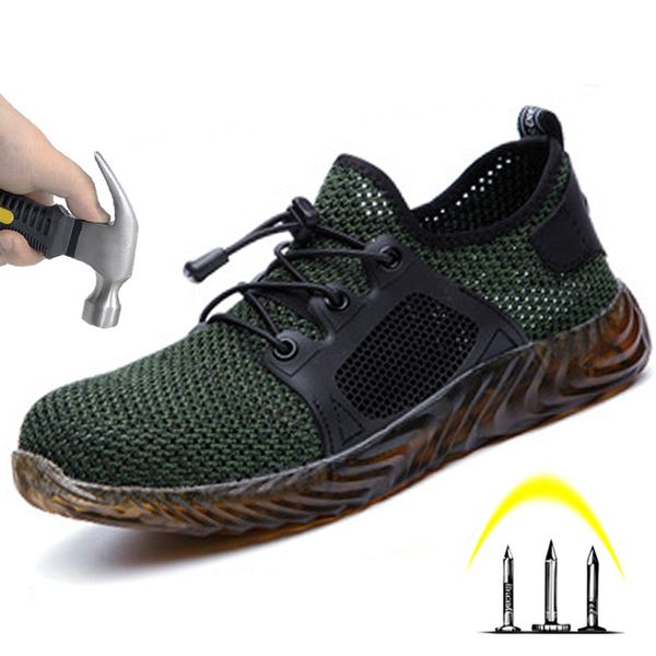 

outdoor low soft bottom casual men's boots smash-proof stab men's safety shoes steel toe cap non-slip indestructible work shoes, Black