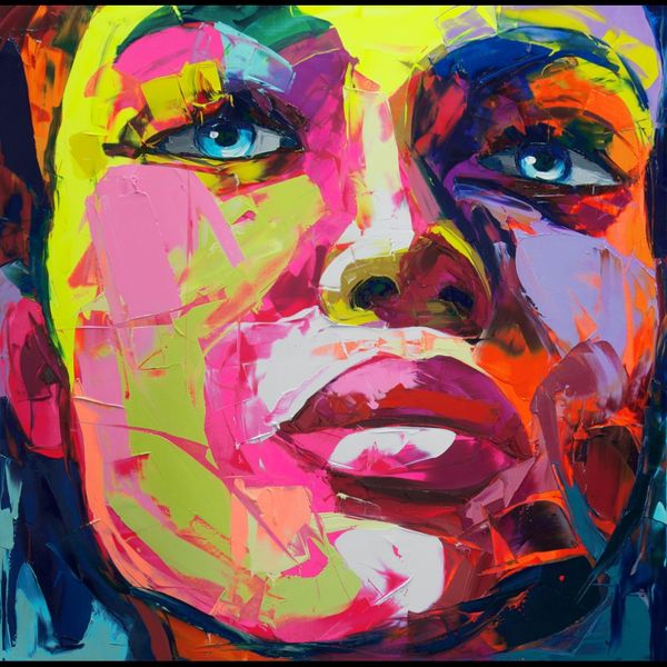 

francoise nielly palette knife impression home artworks modern portrait handmade oil painting on canvas concave and convex texture face143