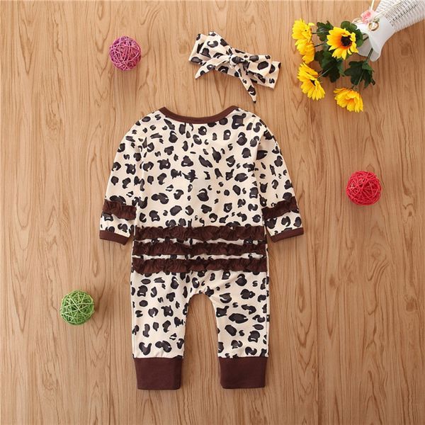 

newborn baby girl boy ruffle zipper leopard romper jumpsuit clothes set, Blue