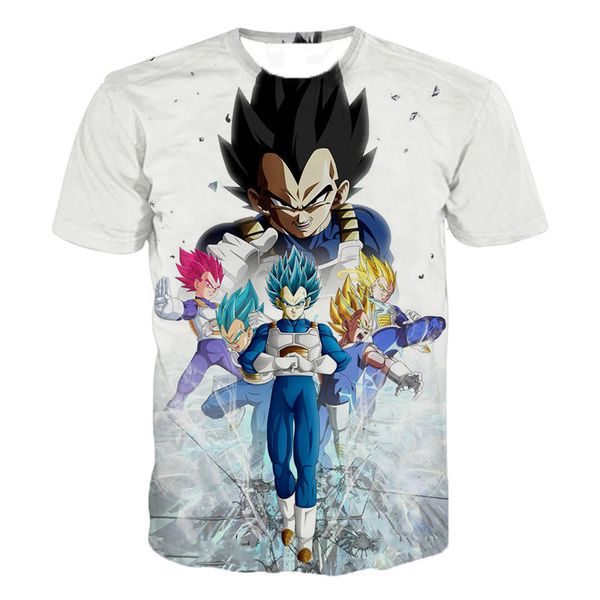 

2019 new fashion blue vegeta dragon ball z 3d t shirts boy tees short sleeve casual japanese anime t shirts streetwear q1101, White;black