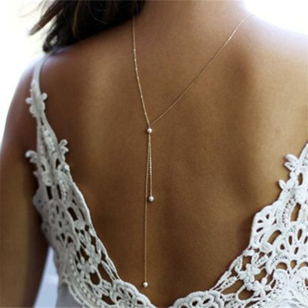 

silver gold color long chain tassel necklaces for women girls fashion pearl dangle statement necklace female choker jewelry xr, Golden;silver