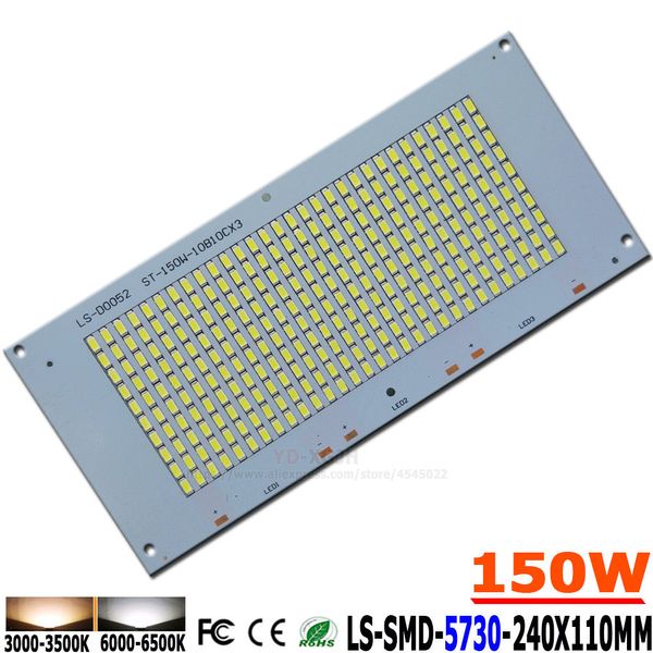 Freeshipping 150W SMD 5730 Licht LED PCB 240X110mm 15000-16500lm Aluminium Kühlkörper Mit Quelle Flutlicht PCB Platte für Outdoor Licht Diy