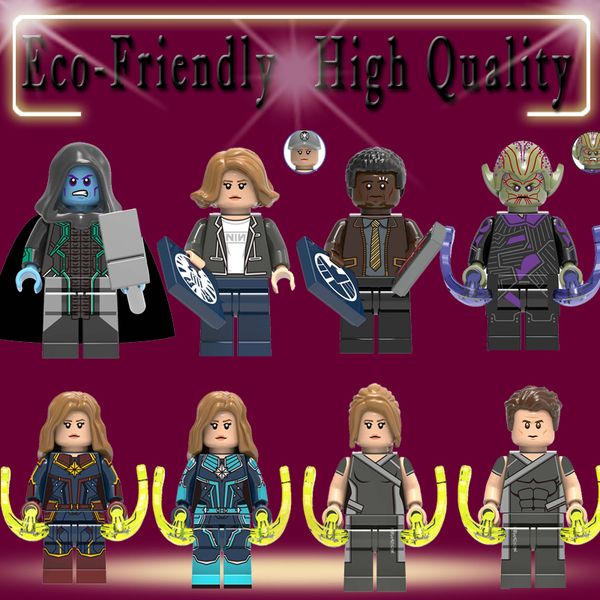 

Captain marvel avenger 4 new uper heroe mar vell nick fury krull building block toy for children x0226