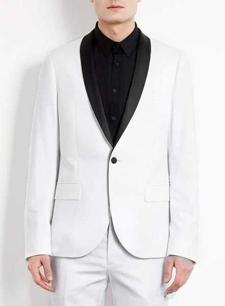 

новые пользовательские slim fit белые мужские костюмы свадебные черные шали отворот жених смокинги красивый groomsmen костюм человек пиджак, Black;gray