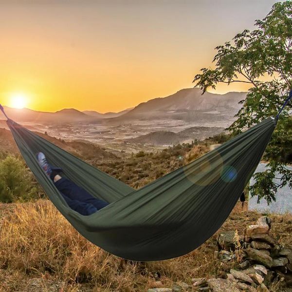 

nylon double person hammock camping outdoor hunting sleeping bed