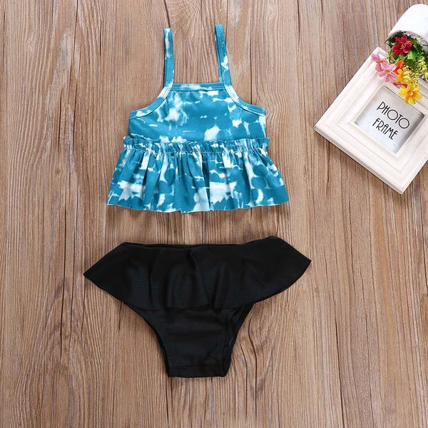 

2pcs toddler girls sky print vest shorts swimwear bathing set outfits swimsuit bikini set 2020 push up swimwear girl