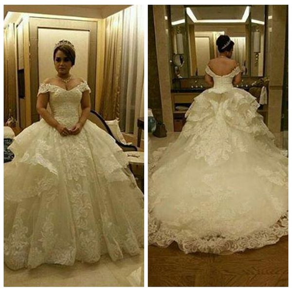 

off shoulder lace appliques ball gown wedding dresses 2019 formal long bridal gowns vestidos de marriage vintage middle east style, White