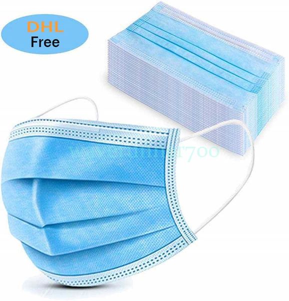 

50 шт. одноразовая нетканая маска три слоя дышащей точечной защиты от тумана и дымки расплавленная ткань